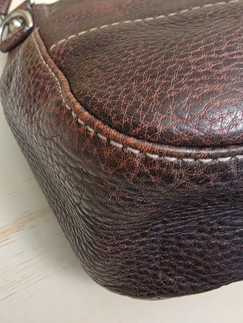 Gucci | Dark Red-Brown/Burgundy Charlotte Pebbled Leather 2-Way Bag - Picture 10 of 16